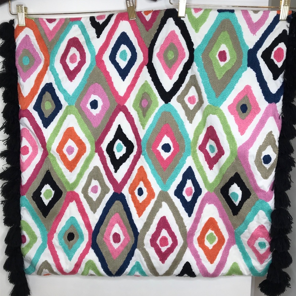 Pottery Barn Teen continental pillow shams Pompoms